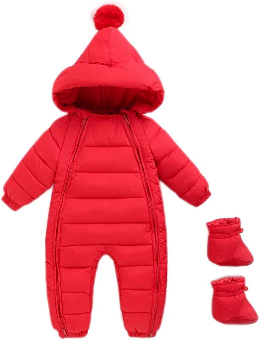 Thick Hooded Winter Snowsuit